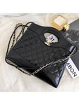 31 Gold Hardware Small Shiny Lambskin Shoulder Bag Black Chanel