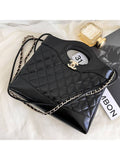 31 Gold Hardware Small Shiny Lambskin Shoulder Bag Black Chanel