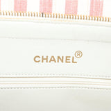 Chanel Matelasse Chain Shoulder Bag Canvas White Red CC Auth 69059SA