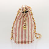 Chanel Matelasse Chain Shoulder Bag Canvas White Red CC Auth 69059SA