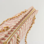 Chanel Matelasse Chain Shoulder Bag Canvas White Red CC Auth 69059SA