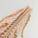 Chanel Matelasse Chain Shoulder Bag Canvas White Red CC Auth 69059SA