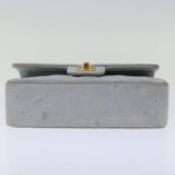 Chanel Matelasse Chain Shoulder Bag Suede Light Blue CC Auth 69060A