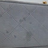Chanel Matelasse Chain Shoulder Bag Suede Light Blue CC Auth 69060A