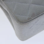 Chanel Matelasse Chain Shoulder Bag Suede Light Blue CC Auth 69060A
