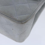 Chanel Matelasse Chain Shoulder Bag Suede Light Blue CC Auth 69060A