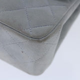 Chanel Matelasse Chain Shoulder Bag Suede Light Blue CC Auth 69060A