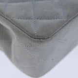Chanel Matelasse Chain Shoulder Bag Suede Light Blue CC Auth 69060A