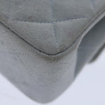 Chanel Matelasse Chain Shoulder Bag Suede Light Blue CC Auth 69060A