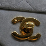 Chanel Matelasse Chain Shoulder Bag Suede Light Blue CC Auth 69060A