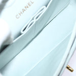 Chanel Matelasse Chain Shoulder Bag Suede Light Blue CC Auth 69060A