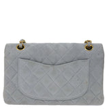 Chanel Matelasse Chain Shoulder Bag Suede Light Blue CC Auth 69060A