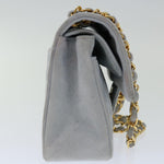 Chanel Matelasse Chain Shoulder Bag Suede Light Blue CC Auth 69060A