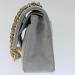 Chanel Matelasse Chain Shoulder Bag Suede Light Blue CC Auth 69060A