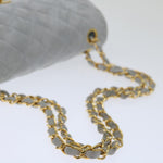 Chanel Matelasse Chain Shoulder Bag Suede Light Blue CC Auth 69060A