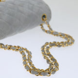 Chanel Matelasse Chain Shoulder Bag Suede Light Blue CC Auth 69060A
