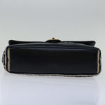 Chanel Matelasse Chain Shoulder Bag Cotton White Navy CC Auth 69062A