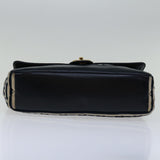 Chanel Matelasse Chain Shoulder Bag Cotton White Navy CC Auth 69062A