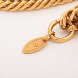 Chanel Logo Pendant GP G Lupe Necklace 2 Series Chain