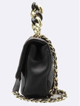 AS1353 Black leather gold metal chain tote bag and shoulder Chanel