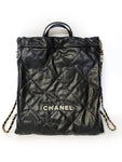 22 Shiny Calfskin Chain Backpack Black Chanel