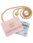 AP2848 Shiny Calfs Coin Medal Pendant Mini Chain Cross Bag 33902 Chanel