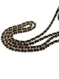 AP2502 Black Caviar Top Handle Tambourine Gold Chain Cross Bag Chanel