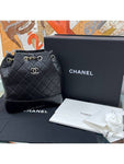 Aged Calfskin Small Gabrielle Backpack Black Chanel