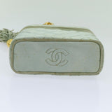 Chanel Matelasse Chain Shoulder Bag Satin Light Blue CC Auth 70064A