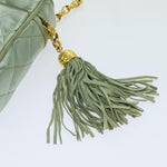 Chanel Matelasse Chain Shoulder Bag Satin Light Blue CC Auth 70064A