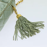 Chanel Matelasse Chain Shoulder Bag Satin Light Blue CC Auth 70064A