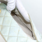 Chanel Matelasse Chain Shoulder Bag Satin Light Blue CC Auth 70064A