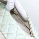 Chanel Matelasse Chain Shoulder Bag Satin Light Blue CC Auth 70064A