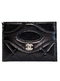 31 Gold Logo Lambskin Card Wallet Black Chanel