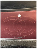 255 Chain Vintage Calfskin Ruthenium  Large Flap Shoulder Bag Black Chanel