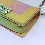Chanel Matelasse Boy  Chain Shoulder Bag Leather Rainbow CC Auth 71579S
