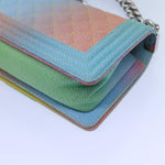 Chanel Matelasse Boy  Chain Shoulder Bag Leather Rainbow CC Auth 71579S