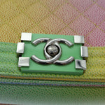Chanel Matelasse Boy  Chain Shoulder Bag Leather Rainbow CC Auth 71579S