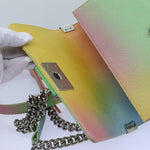 Chanel Matelasse Boy  Chain Shoulder Bag Leather Rainbow CC Auth 71579S