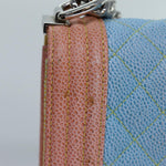 Chanel Matelasse Boy  Chain Shoulder Bag Leather Rainbow CC Auth 71579S