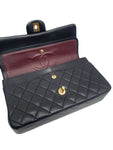 A01112 Black Lambskin Gold Classic Medium Chain Shoulder Bag Chanel