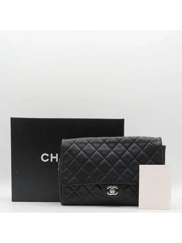 A65051 Black Caviar TIMELESS Classic Chain Flap Clutch and Shoulder Bag Chanel