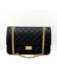 2.55 Flap Chain Medium Shoulder Bag Black Chanel