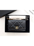 19 Chain Lambskin Cross Bag Black Chanel