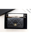 19 Chain Lambskin Cross Bag Black Chanel