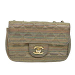 Chanel Matelasse Chain Shoulder Bag Coated Canvas Gold CC Auth 73654A