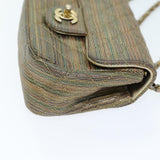 Chanel Matelasse Chain Shoulder Bag Coated Canvas Gold CC Auth 73654A
