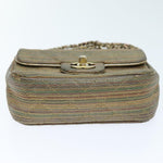 Chanel Matelasse Chain Shoulder Bag Coated Canvas Gold CC Auth 73654A