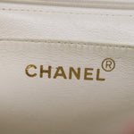 Chanel Matelasse Chain Shoulder Bag Patent leather Cream CC Auth 74406A