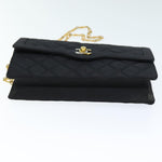 Chanel Matelasse Chain Shoulder Bag Satin Paris limited Black CC Auth 74757A